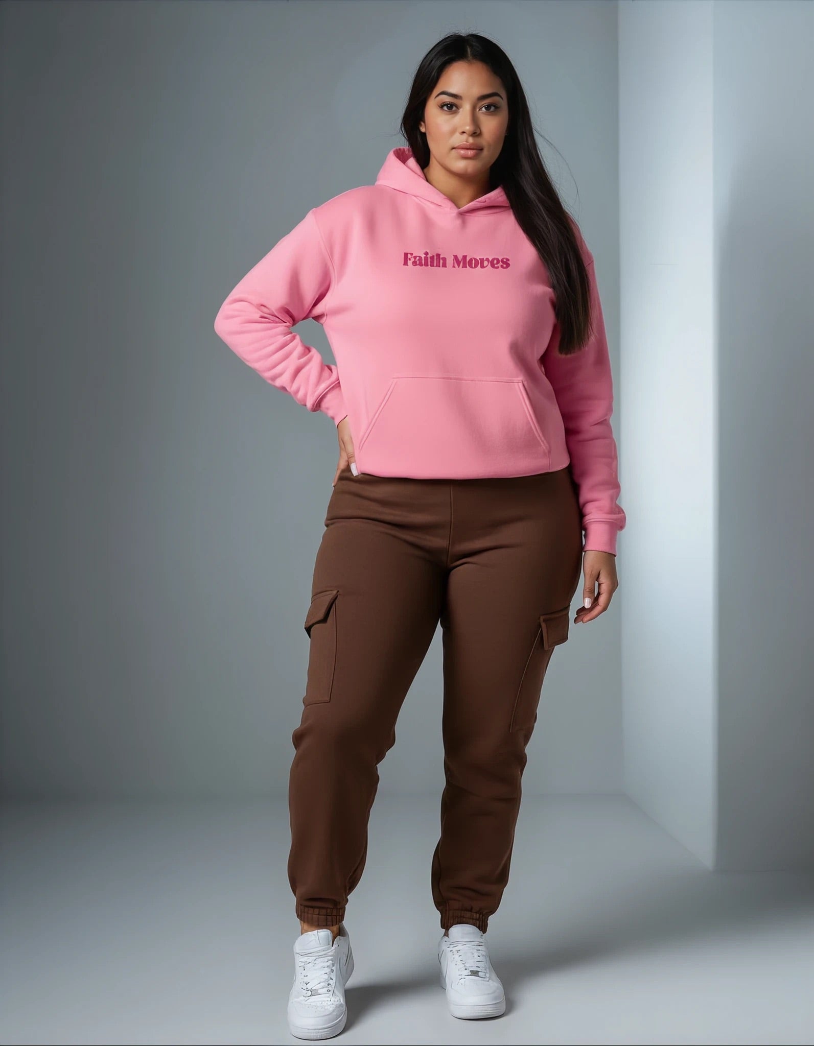 Unisex Pink Faith Moves Hoodie