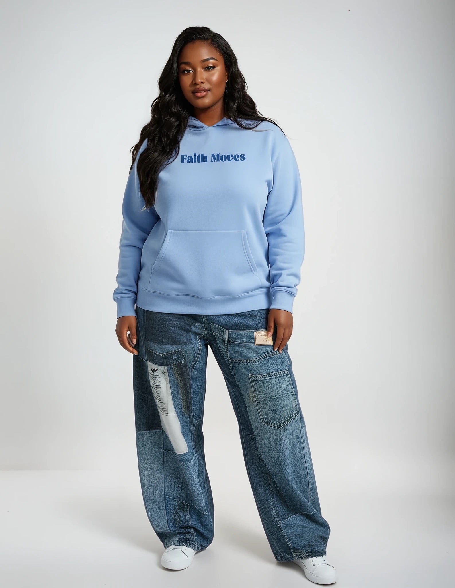 Uniisex Blue on Blue Faith Moves Hoodie