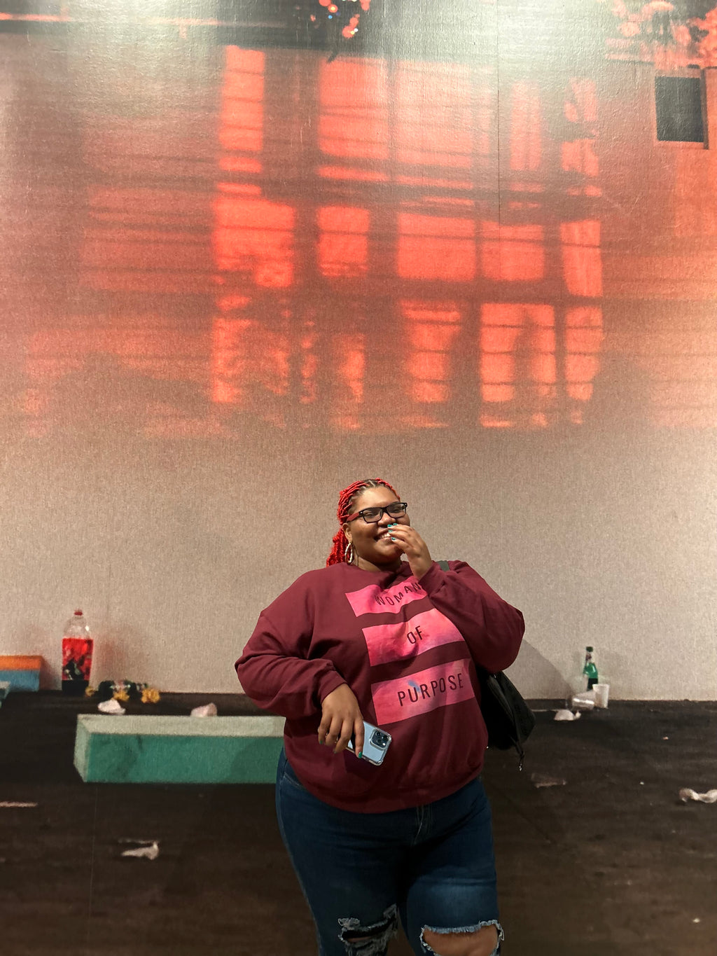 Woman Of purpose Maroon Crewneck