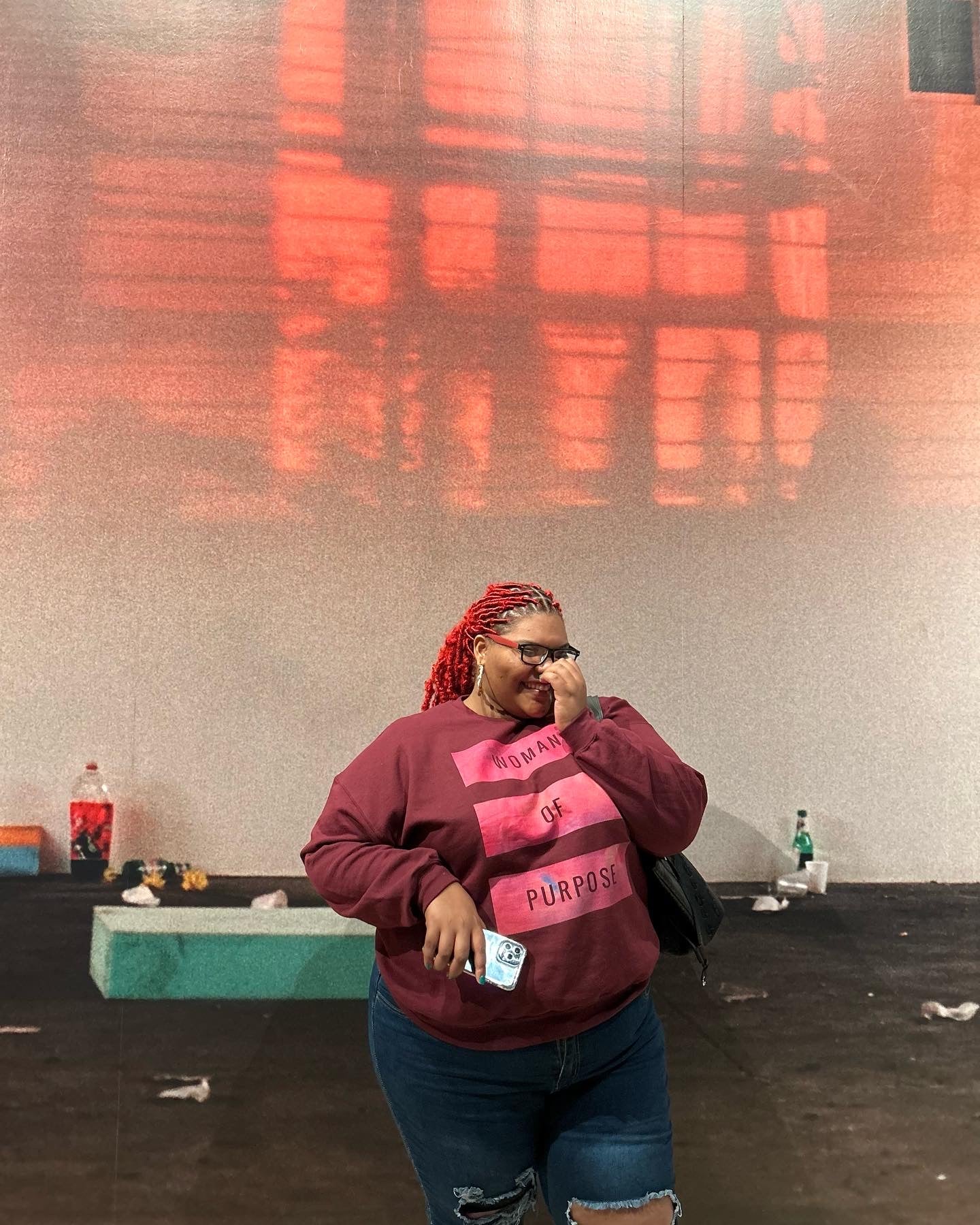 Woman Of purpose Maroon Crewneck