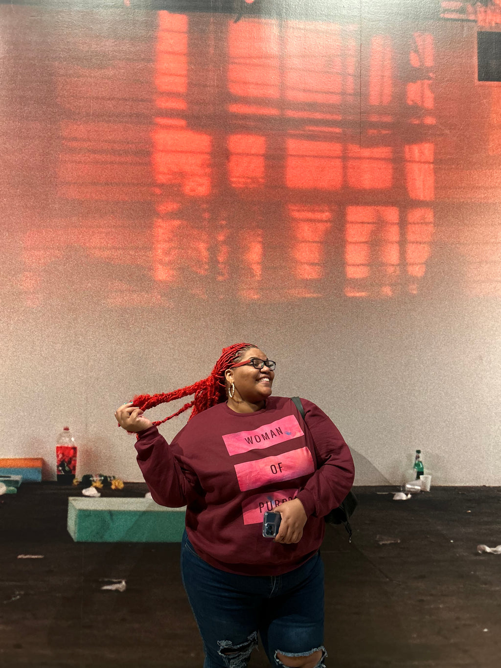 Woman Of purpose Maroon Crewneck