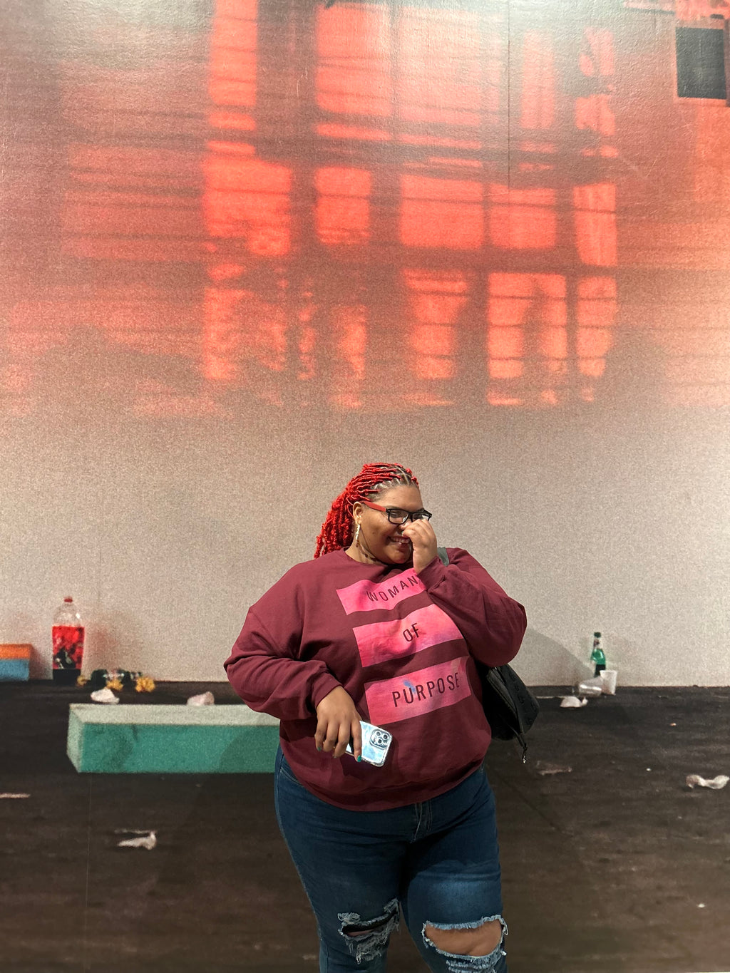 Woman Of purpose Maroon Crewneck