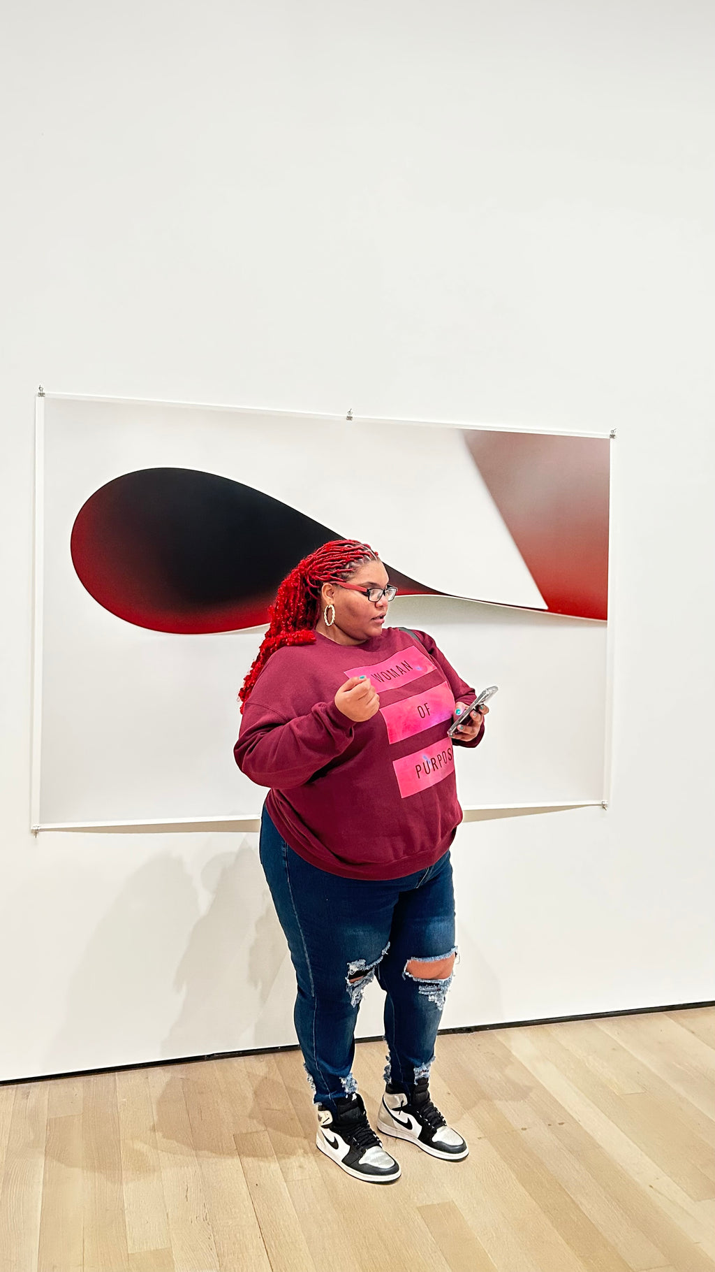 Woman Of purpose Maroon Crewneck