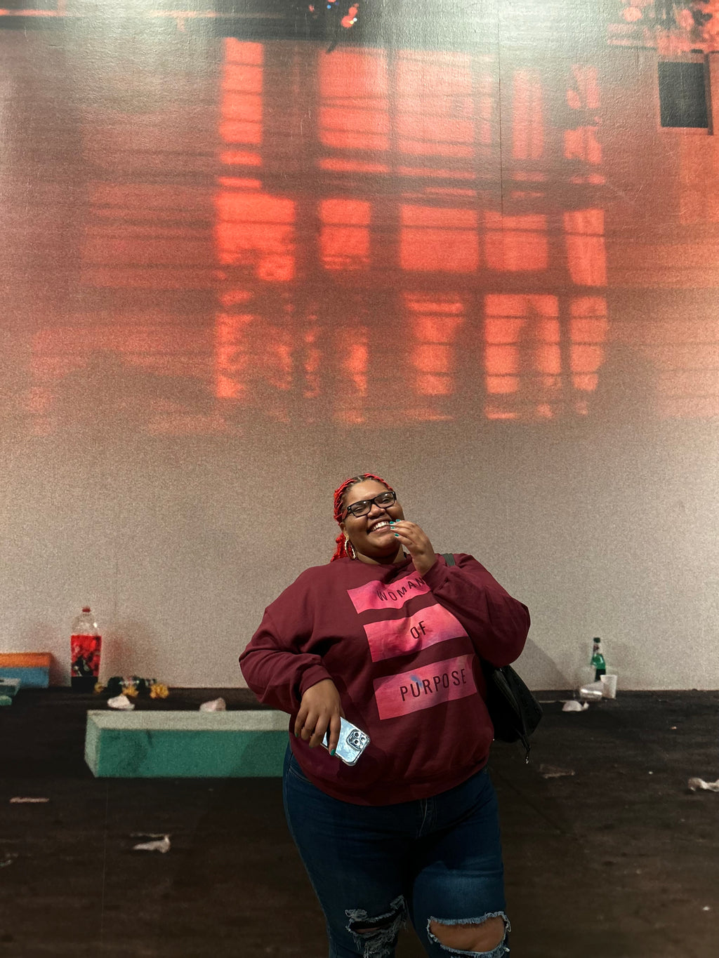 Woman Of purpose Maroon Crewneck