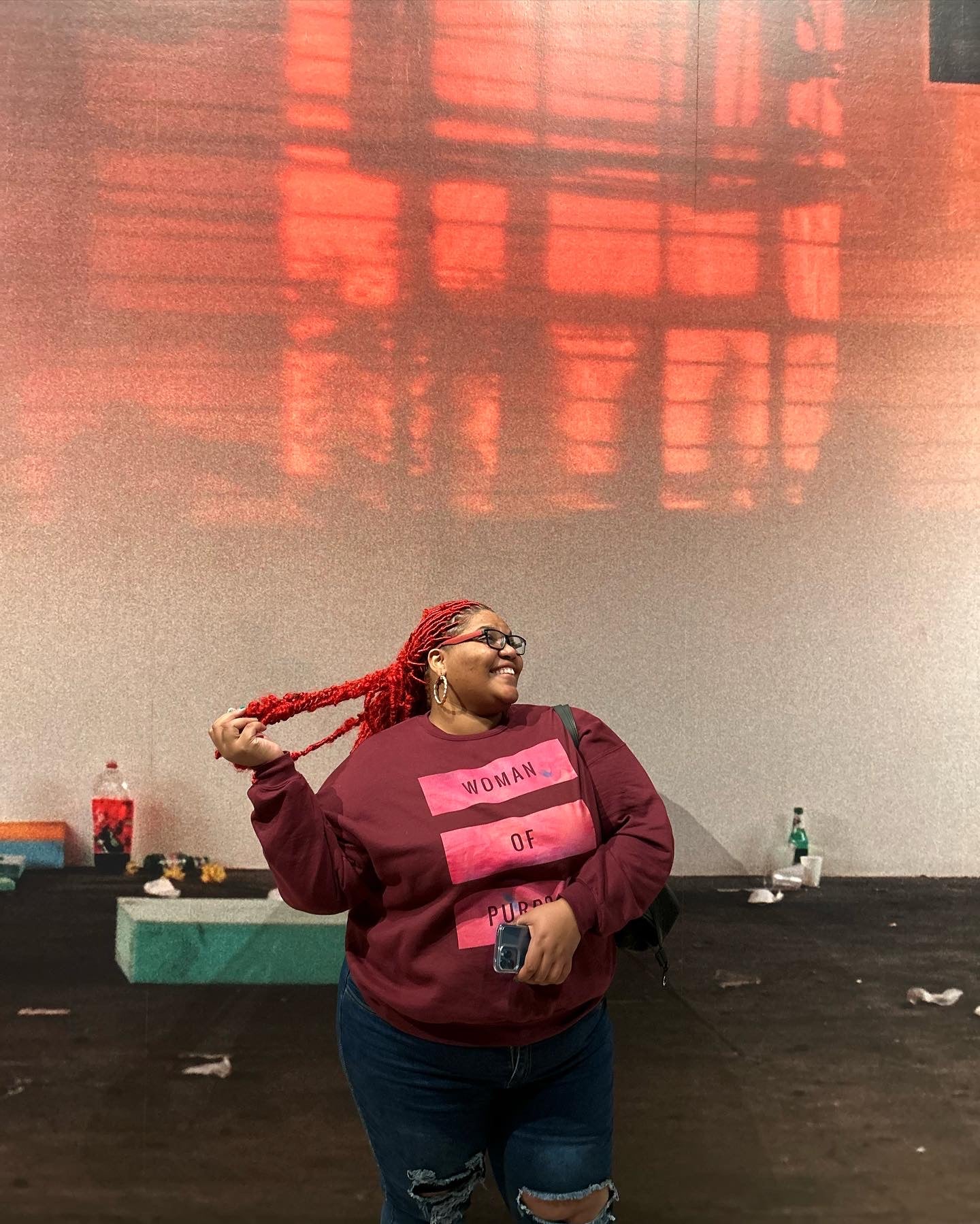 Woman Of purpose Maroon Crewneck