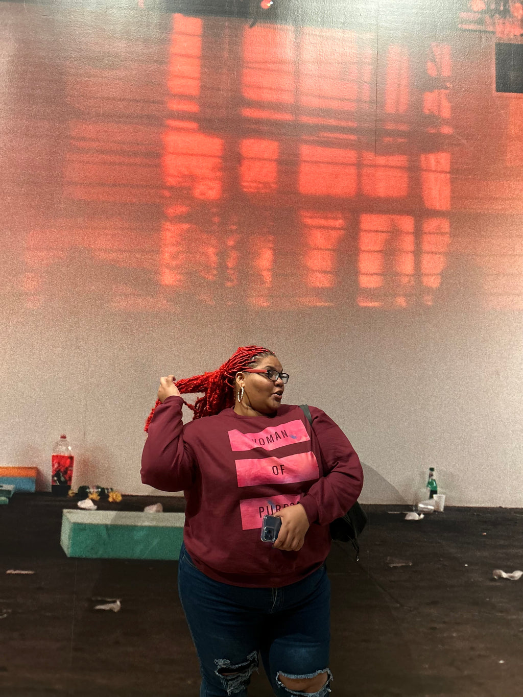 Woman Of purpose Maroon Crewneck