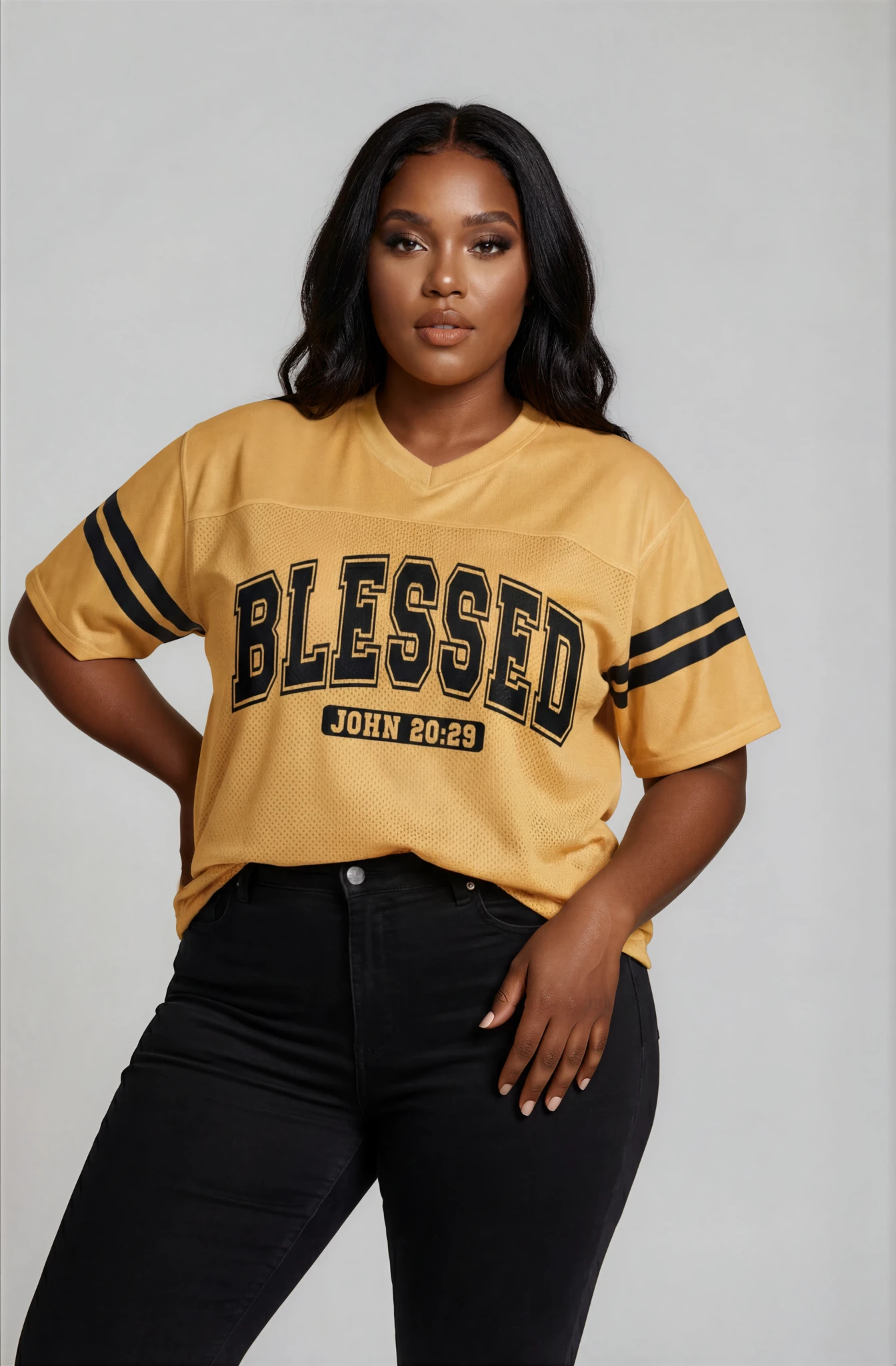 Black and Yellow Blessed Boxy Jersey