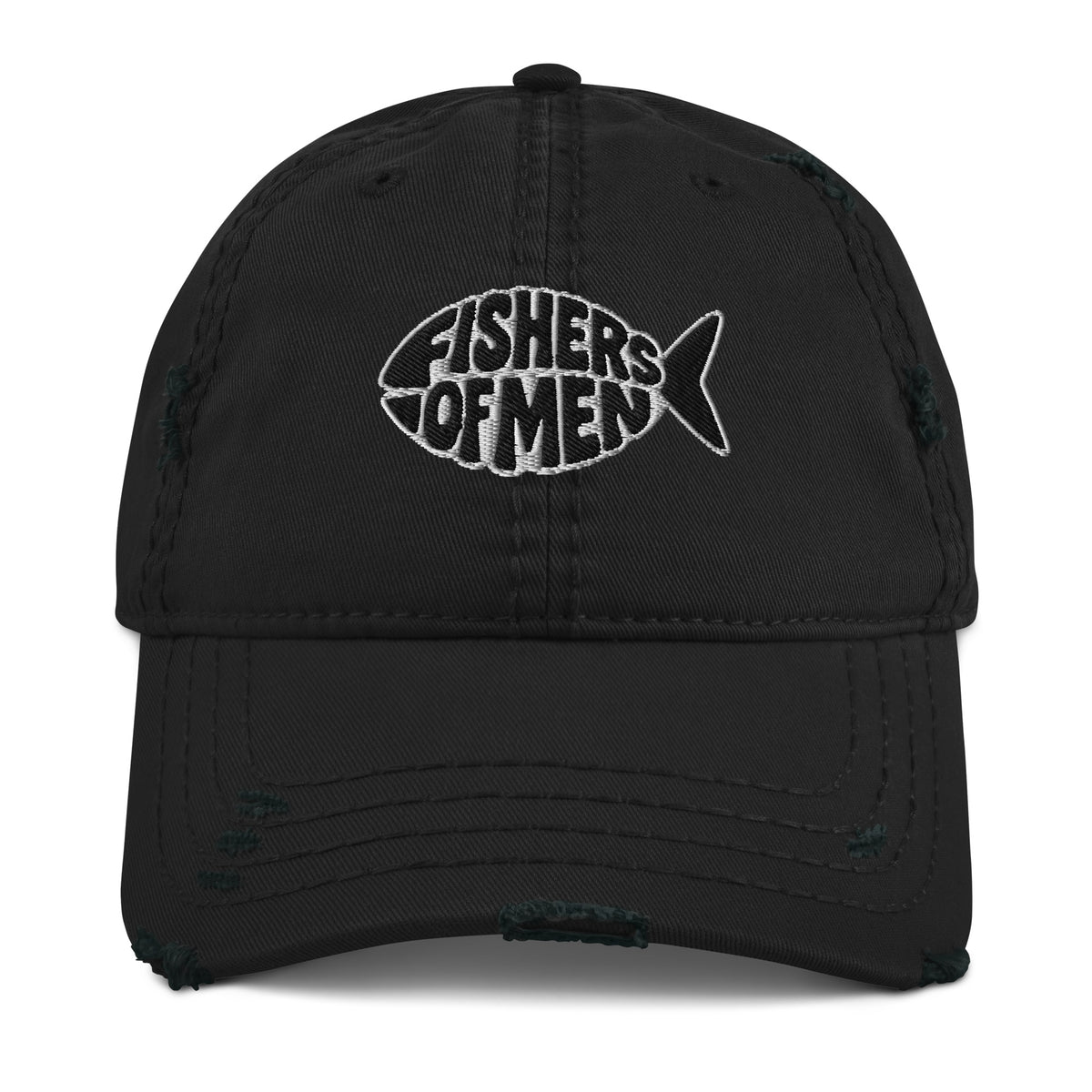 Distressed Black Fishers of Men Hat