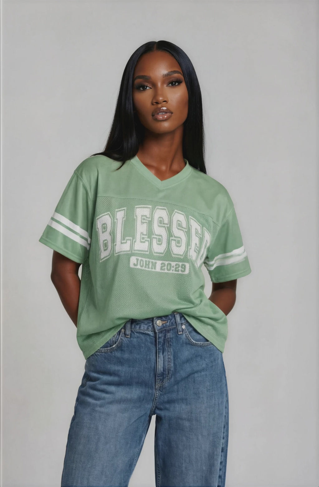 Green Blessed Football Jersey