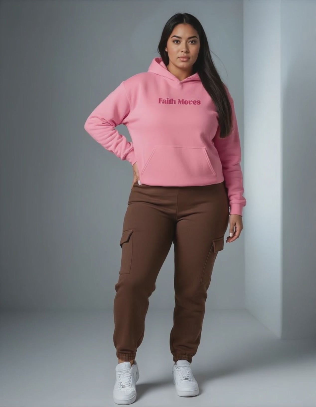 Unisex Pink Faith Moves Hoodie